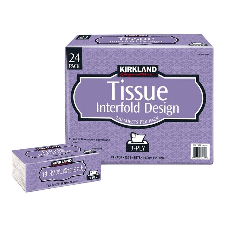 Kirkland Signature Facial Tissue 3-Ply 24 Packs