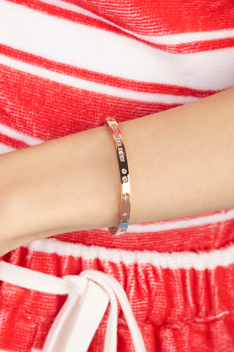 APM Monaco Morse TOI et MOI Bangle - Silver/Pink