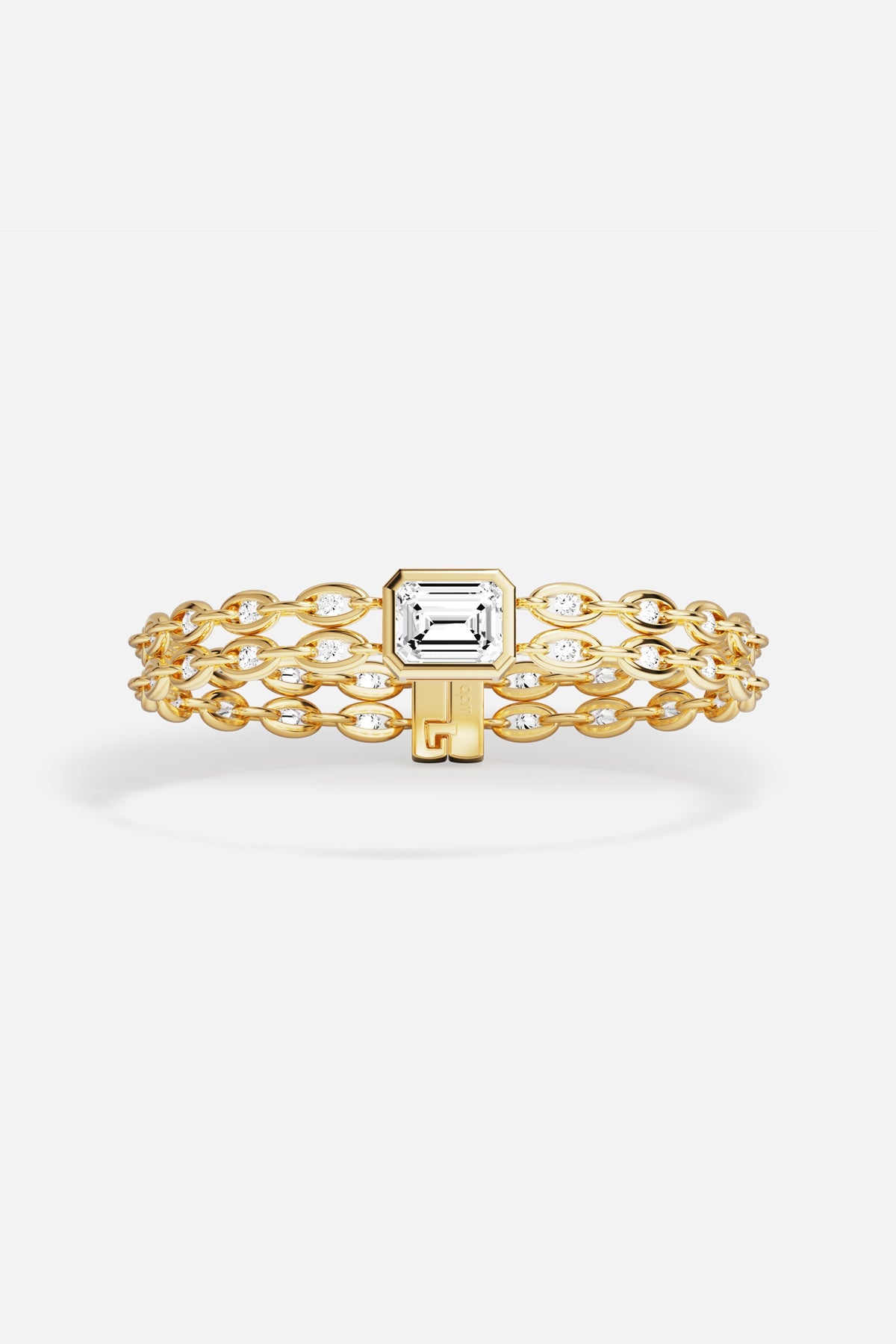 APM Monaco Enchaine Pave Bracelet - Yellow Gold