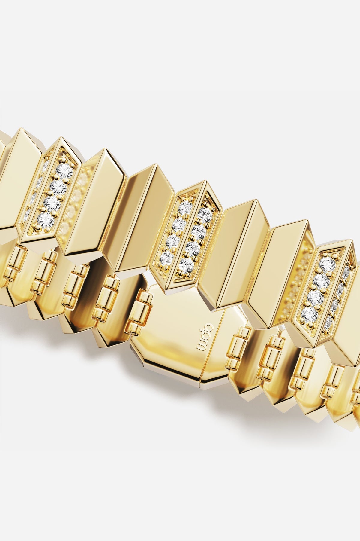APM Monaco Up and Down Gold Pave Bracelet - Yellow Gold