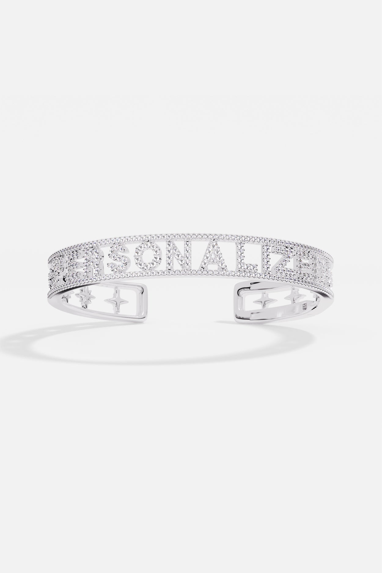 APM Monaco Personalized Morse Pave Bracelet - Silver