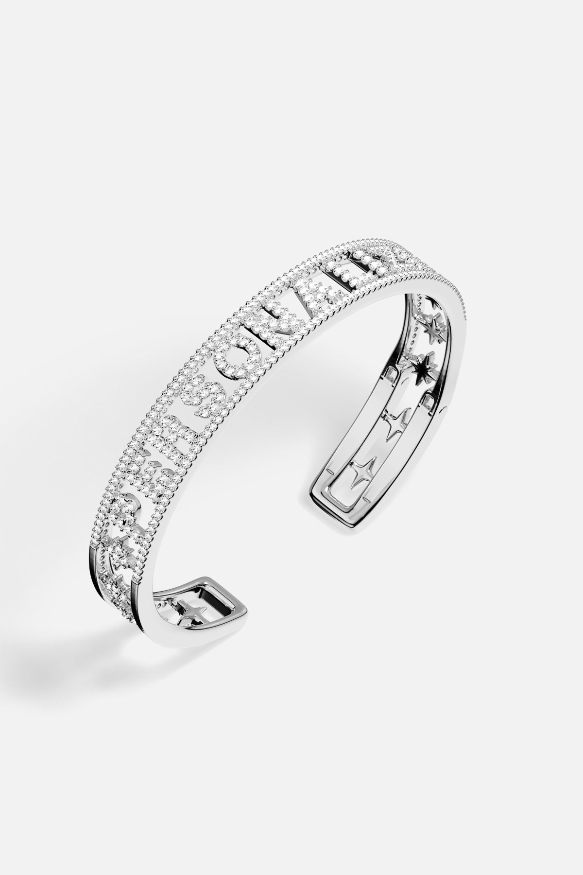 APM Monaco Personalized Morse Pave Bracelet - Silver