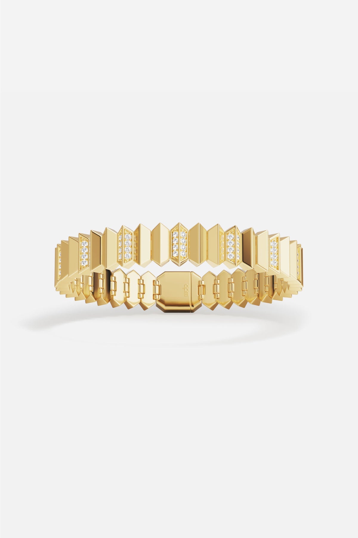 APM Monaco Up and Down Gold Pave Bracelet - Yellow Gold