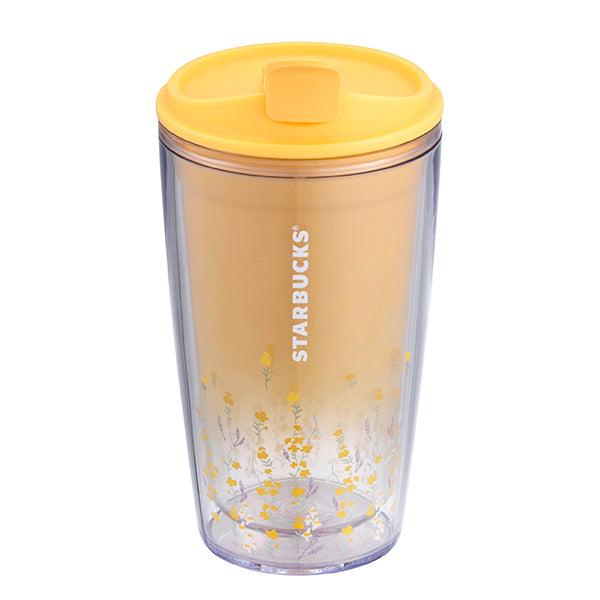 Starbucks China 2023 Summer wildflowers yellow Flower lid straw glass